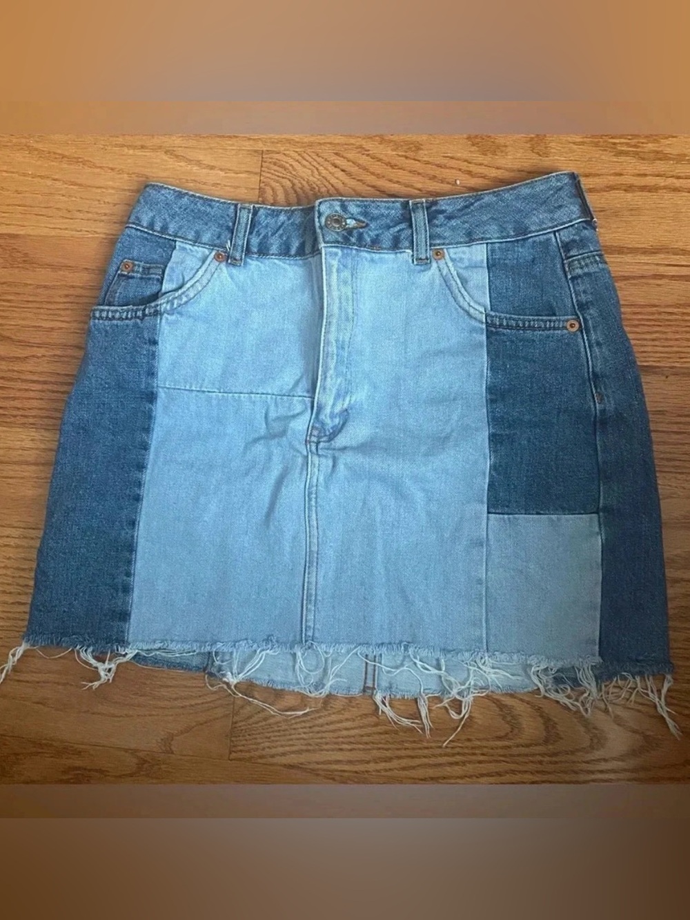 TopShop Moto Patchwork Mini Skirt Size 6